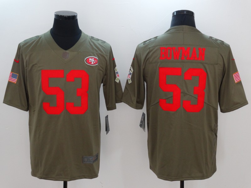 Men's San Francisco 49ers Navoro Bowman #53 Brown Jersey